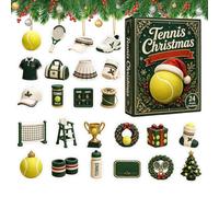 Calendrier de l'Avent 2026 avec boules en acrylique, décoration de Noël | Calendrier de l'Avent festif avec ornements de tennis 2D qui attirera tous les regards à la maison et les fans