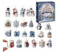 Calendrier de l'Avent 2026 bonhomme de neige de Noël, calendrier compte à | Calendrier de compte à rebours de Noël 24 jours avec 24 mini bonhomme de neige 2D, décoration de Noël en acrylique