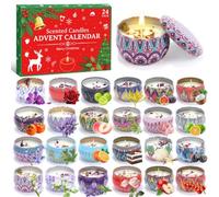 Calendrier de l'Avent 2026 - Bougies parfumées pour femmes et filles - Avec 24 bougies chauffe-plat différentes - Calendrier de Noël pour femme, maman, fille, épouse, petite amie