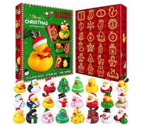 Calendrier de l'Avent 2026 Canard en caoutchouc, 24 jours de Noël | 24 canards en caoutchouc différents à découvrir, motifs festifs, coffret cadeau compact pour surprises quotidiennes et