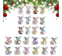 Calendrier de l'Avent 2026 Colibri Colibri 2D en Acrylique Transparent | 24 Jours de Compte à Rebours pour Oiseaux pour Noël, fêtes, bureaux, maison, pièce, chambre, école, fenêtre, sac à