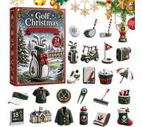 Calendrier de l'Avent 2026, compte à rebours Noël Mini Pendentif Plat 2D en | 24 Jours d'Accessoires et de Décorations de Golf pour adulte adolescent garçon bureau intérieur extérieur te