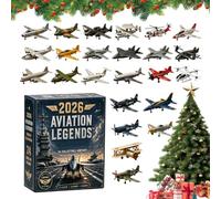 Calendrier de l'avent 2026 de l'aviation, décoration de compte à rebours 24 | Ornements en acrylique 2D pour enfants et adultes pour la maison, le bureau, le salon, la chambre à coucher, le bureau