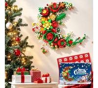 Calendrier de l'Avent 2026 - Ensemble de construction de fleurs de lune - 24 jours - Compte à rebours de Noël - Bouquet de roses - Collection botanique compatible avec les fleurs Lego pour décoration