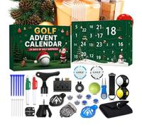 Calendrier de l'Avent 2026 Golf 24 | Compte à rebours de Noël pour golfeurs, hommes, mari, petit ami, fils, adolescents, parcours de plein air, course de conduite
