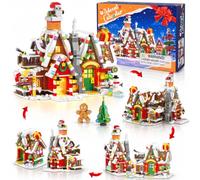 Calendrier de l'Avent 2026 Maison en Pain d'épice avec Lumières, 24 Jours calendrier de l'Avent Jouet de Blocs de Construction-Calendrier Avent Briques Cadeaux Originaux pour Garçons et Filles