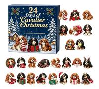 Calendrier de l'Avent 2026 Mignonne Figurine 3D de Chiot Décorative | Calendrier de l'Avent 24 Jours Compte à Rebours de Noël pour Chambre à Coucher Bureau Intérieur Extérieur Maison Salon