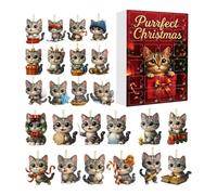 Calendrier de l'Avent 2026 Noël Décorations de Noël en Acrylique 2D Chatons