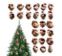 Calendrier de l'Avent 2026 Ornements D'Avent 2D 2026 Animaux Drôles Mignons | 24 Jours De Noël Compte À Rebours Décor Pour Filles Garçons Femmes Adultes Déco Maison Mur Arbre Fenêtre