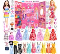 Calendrier de l'Avent 2026 pour filles, calendrier de compte à rebours de Noël de 24 jours pour enfants, poupées princesses transformables avec 21 tenues et accessoires