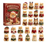 Calendrier de l'Avent 2026 pour Noël 2D plat avec pendentif chiot mignon | Ornements de collection en acrylique pour homme et femme - Pour salon, chambre à coucher, bureau, intérieur A