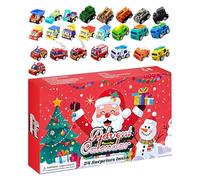 Calendrier de l'Avent 24 Jours,24 Jours Jouet de Construction Advent Christmas - Set de Voitures Décoratif pour Garçons Voyage Maison Jeux Fils Décembre