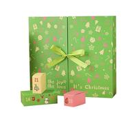 Calendrier de l'Avent 24 jours - Boîtes vides réutilisables, construction robuste, design coloré, rangement peu encombrant | bricolage pour anniversaire, vacances, Noël, et adultes, friandises