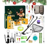 Calendrier de l'Avent 24 jours de plaisir et de fête pour les bas de Noël Accessoires de pêche | Calendrier de l'Avent Appâts de pêche | Pour les jeunes pêcheurs