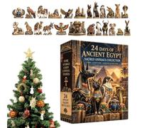 Calendrier De L'Avent 24 Jours Des Animaux Sacrés Égyptiens - Ensemble | Calendrier De L'Avent Des Animaux Sacrés De L'Égypte Ancienne À 24 Grilles (10,24 X 7,09 Po, 200 G) Avec Un Animal