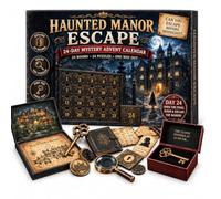 Calendrier de l'avent 24 jours mystère Aventure Escape Room | Matériau en PVC, 24 compartiments numérotés, indices de puzzle immersifs, parfait pour les couples et les fans de puzzle