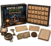 Calendrier de l'Avent 24 jours Mystery Adventure | Jeu de puzzle de Noël avec 6 thèmes d'histoire, ouvrez une nouvelle découverte chaque jour, compte à rebours pour la famille