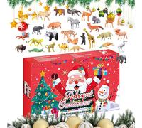 Calendrier de l'Avent | 24 Jours Noël Animaux - 32 Figurines Animales, Jouet Éducatif pour Apprentissage et Décoration de Fêtes