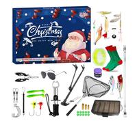Calendrier De L'avent 24 Jours pour La Pêche,24 Jours Set Pince à Lèvres Poisson | Tackle Lip Gripper Leurres pour Eau Douce Et Eau Salée | Cadeau Ado Ami Grand-Père Père Pêcheur