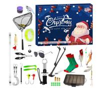 Calendrier De L'avent 24 Jours pour La Pêche | Calendrier De L'avent Noël 24 Jours Appâts De Pêche | Tackle Lip Gripper Leurres pour Eau Douce Et Eau Salée | Homme Père Grand-Père Adulte