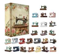 Calendrier de l'Avent 24 Jours | Thème Machine à coudre, Pendentif 2D | Compte à Rebours de Noël pour la maison de séjour | Idéal pour la fête d'hiver et le rassemblement familial | Ornements à
