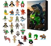 Calendrier de l'Avent 24 Jours, TungTung Sahur Figurine, Compte à Rebours de Halloween/Noël, Animaux Drôle en Silicone 3D, Boîte Surprise, Mini Figurines Brainrot Italien, Cadeau de Collection (E)