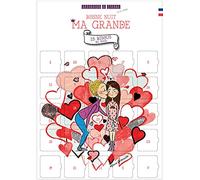 Calendrier de l'Avent 25 Bisous Fille | Format A3 avec Crochet, 25 Bisous du soir, tendre & humoristique, Personnalisables avec Prénom, Sans Chocolat ni Objet