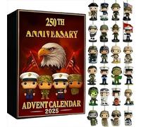 Calendrier de l'Avent 250e anniversaire - Compte à rebours de 24 jours et objets de collection emblématiques des États-Unis Calendrier de célébration du 250e anniversaire des fans militaires et