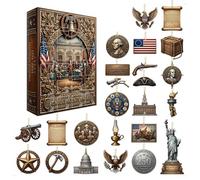 Calendrier de l'Avent 250e anniversaire des États-Unis - Ne se décolore pas - 24 tiroirs - Cadeau pour le jour de l'indépendance - Boîte surprise multi-usages pour le jour de l'indépendance (D)