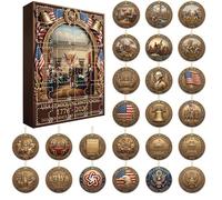 Calendrier de l'Avent 250e anniversaire des États-Unis - Ne se décolore pas - 24 tiroirs - Cadeau pour le jour de l'indépendance - Boîte surprise multi-usages pour le jour de l'indépendance (B)
