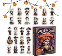 Calendrier de l'Avent 2D en acrylique avec compte à rebours Jour des morts | 24 jours de l'Avent d'Halloween pour enfants et adultes, maison, salon, chambre à coucher, bureau, cheminée, bureau