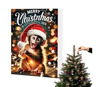 Calendrier de l'Avent 2D en acrylique singes à collectionner | Calendrier de compte à rebours de 24 jours pour arbres, rebord de fenêtre, cheminée, bureau, voiture, sac à dos, fête de Noël