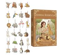 Calendrier De L'Avent,2D Plat Acrylique à Thème Animal | Animal Festif Pour Arbre De Noël 24 Jours - Pour Cadeau De Fête Amis Famille Passionnés Saison Des Fêtes Maison