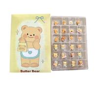 Calendrier de l'Avent 3D Butter Bear 2025, compte à rebours de Noël 24 jours avec 24 figurines en PVC 3D pour décorations de sapin de Noël, pendentifs amusants pour sacs à dos et sacs de Noël