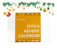 Calendrier de l'Avent à broder de Noël, compte à rebours avec broderie de Noël, décoration de 24 jours, ornements de Noël brodés à la main pour la décoration intérieure