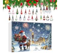 Calendrier de l'Avent à compte à rebours - Ensemble de figurines en peluche - Calendrier de l'Avent avec décorations de nain - Décoration festive pour Noël, Thanksgiving, Pâques, enfants, adolescents