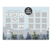 Calendrier de l'Avent à gratter pour hommes, femmes | Calendrier de l'avent DIY pour écrire et gratter librement | Calendrier de Noël carte pliante DIN A4 (Bleu)