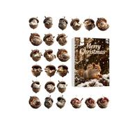 Calendrier De L'Avent À Pendentifs De,Fêtes D'Hiver Design 2D Plat | Compte A Rebours Avec Pendentifs Animaux - Pour Amis Famille Arbre Fenêtre Mur Porte