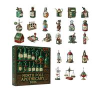 Calendrier de l'Avent à potion pour | 24 pièces décorations en acrylique 2D à potion, ornements pour compte à rebours, Noël, vacances, anniversaires, fêtes, bureaux, maison, porte, fenêtre