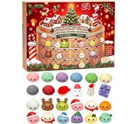 Calendrier De L'Avent à Presser De NoëL 2026, Pour 24 Mini-Squishies Surprises Aux Jolis Motifs De NoëL, Surprises, Cadeaux De FêTe De NoëL, Jouets Sensoriels Pour Adultes (E)