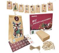 Calendrier de l'Avent a Remplir, 2025 Calendrier de l'Avent Vider, 24 Sachets DIY Pour Avent à Remplir, Sac Calendriers de Avent à Fabriquer Pour Enfants & Adultes