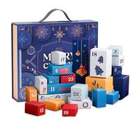 Calendrier de l'Avent à remplir - Compte à rebours de Noël de 24 jours à remplir, boîte de calendrier de l'Avent vide à remplir, coffret cadeau de Noël rechargeable, boîte de compte à rebours des