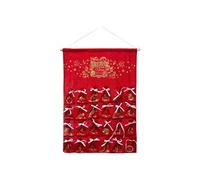 - Calendrier de l'avent à suspendre avec 24 pochons - H. 65 cm - Rouge