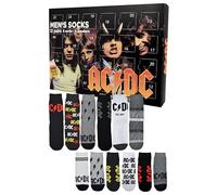 Calendrier de l'Avent AC/DC avec 12 paires de chaussettes Taille 40-45 pour homme ACDC Rockband Calendrier de Noël avec baskets et chaussettes longues