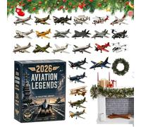Calendrier de l'Avent Aircraft 2026 24 jours 2D compte à rebours de Noël | Compte à rebours de 24 jours pour adolescents, fans d'aviation, ornements uniques
