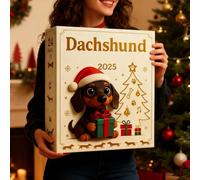 Calendrier de l'Avent amusant en forme de teckel, décorations de sapin de Noël, compte à rebours de 24 jours pour les amateurs de chiens et décoration d'intérieur festive