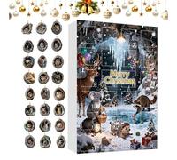 Calendrier De L'Avent Animal 2025, 2D Acrylique 24 Jours, Calendrier Magique De Noël, Décoration Pour Arbre Et Trou - Pendentif Animal Pour Sac À Dos - Pour Fête, Porte D'entrée De Voiture, Rétroviseu