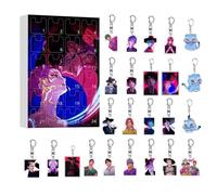 Calendrier de l'Avent Anime 2025 Counders de Keychain Calendar Calendar de Noël Calendrier (D)