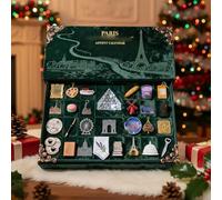 Calendrier de l'Avent artistique Paris Rive Gauche 2025, 24 monuments miniatures de Paris et éléments alimentaires, impressions et bibelots d'art français immersifs, amateurs de artistiques (2set)