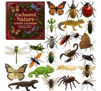 Calendrier de l'Avent Astuce de la Nature's, Compte à Rebours de 24 Jours avec 24 Animaux Sauvages et Insectes Décorations à Suspendre pour Sapin de Noël, pour les Farceurs et Amateurs d'Insectes